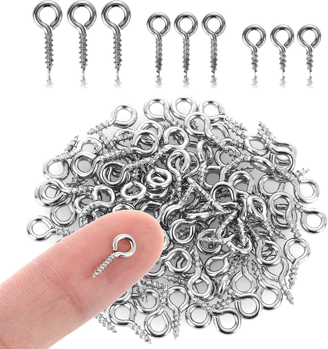 Solidchoice - 300 Stuks Kleine Oog Haken van Roestvrij Staal voor DIY Ambachten
