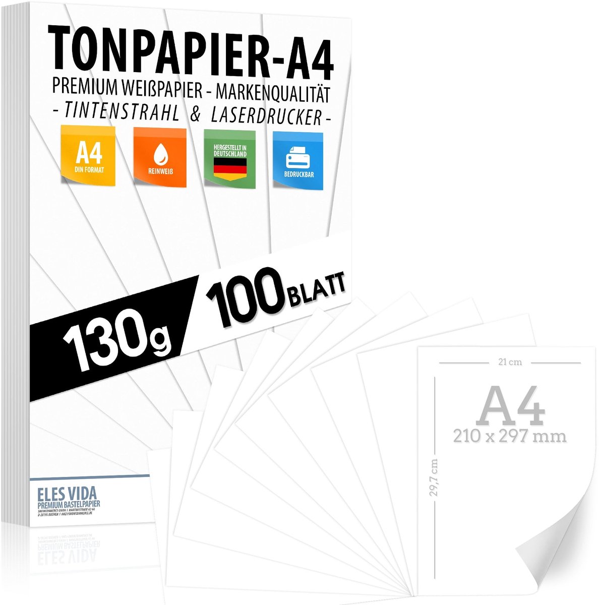 Solidchoice - Premium A4 Printerpapier 130g voor Creatief Gebruik