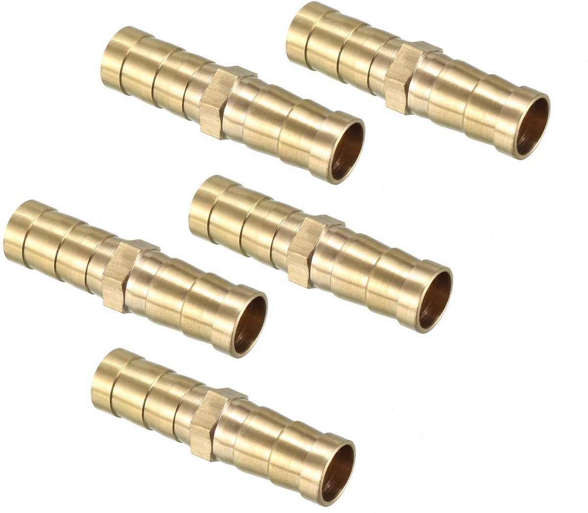 Solidchoice - Messing Slangconnector 10mm - Set van 5 Stuks