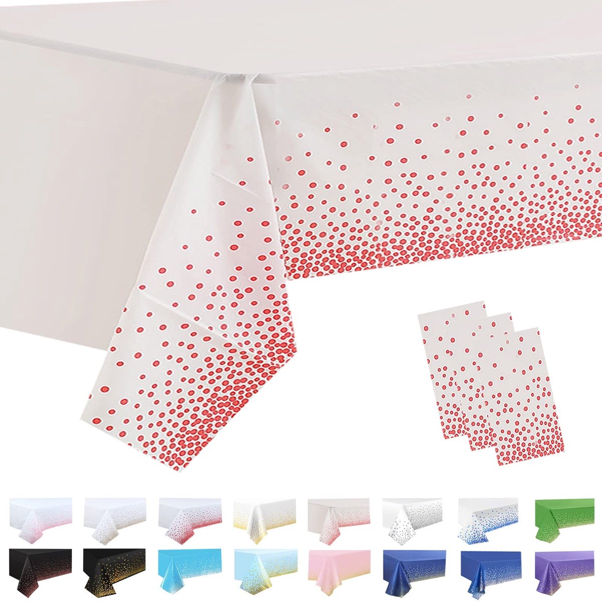 Solidchoice - Set van 3 Wegwerp Tafelkleedjes voor Feesten en Picnics