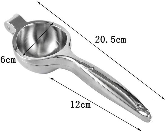 Citroenpers - Limoenpers - RVS - Handcitruspers - Handmatige Citroenpers - Lemon squeezer - Handpers - Sinaasappel juicer - Fruitpers - Citrusknijper - Sinaasappelpers - Zilver — afbeelding 3