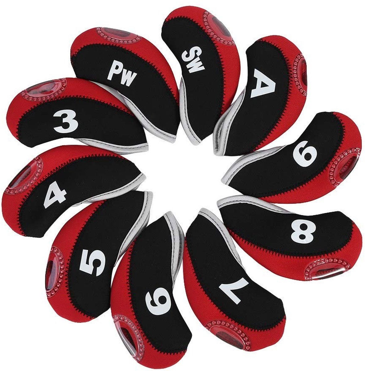 Solidchoice - Golfclubhoofd Bescherming - Golfkap - Duurzaam en Sterk - Rood - IJzerafdekking - Perfect voor Golfliefhebbers - 10 stuks