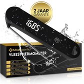 Zwarte MostEssential vleesthermometer met groot digitaal display (168.5) en 2 jaar garantie.