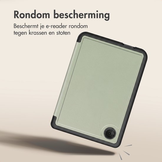 imoshion Ereader Cover / Hoesje Geschikt voor Kobo Clara BW / Kobo Clara Colour - imoshion Design Origami Bookcase - Floral Green van iMoshion — afbeelding 5