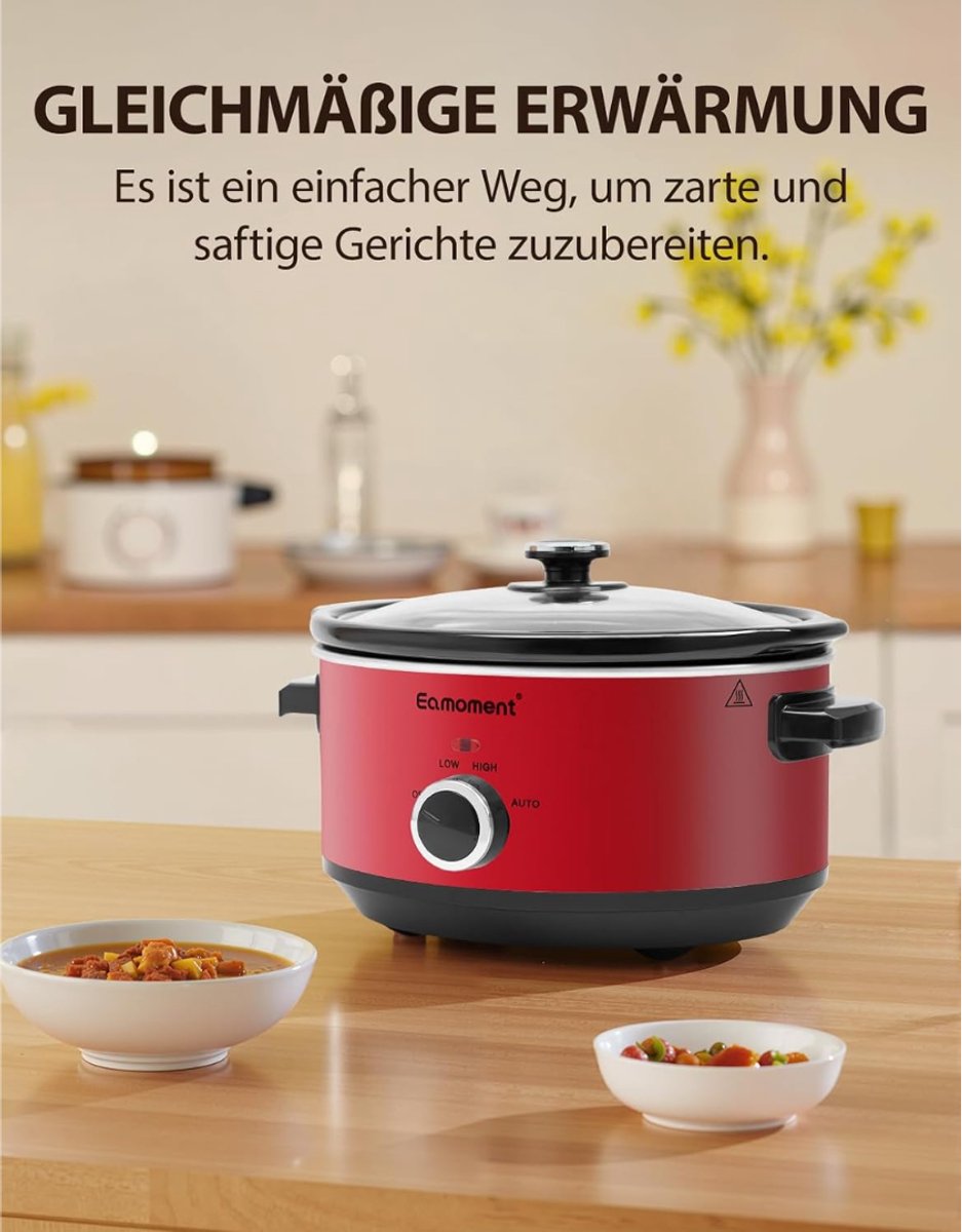 Core® Slowcooker met timer - Slowcooker - Crockpot - Rood - 24cm x 31cm x 18cm – foto 2