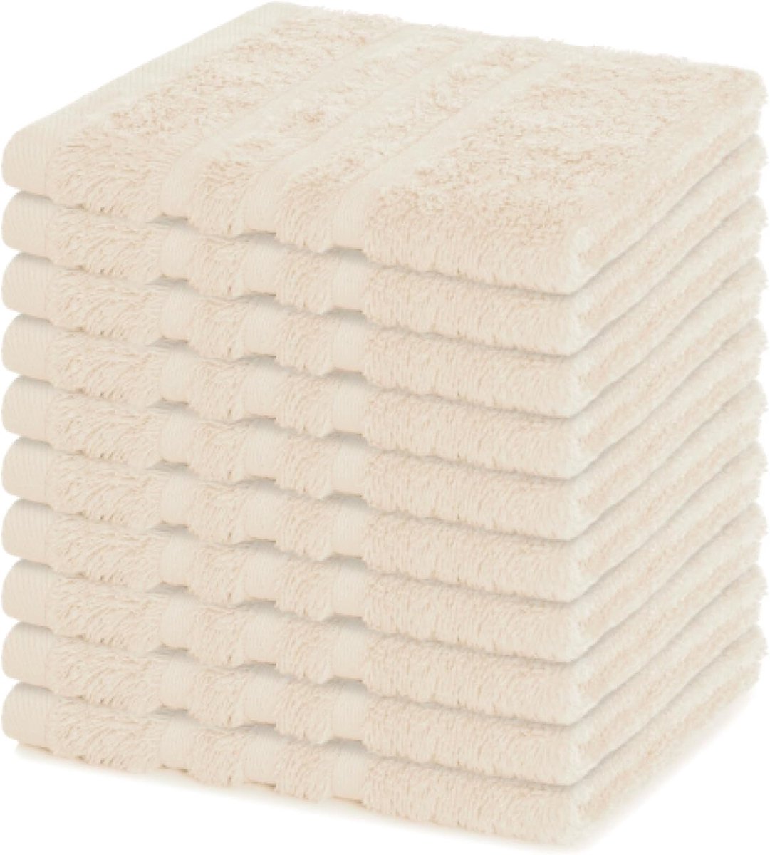 SnelShoppen - Set van 10 Wasdoeken 30x30 cm van 100% Katoen - Zachte en Absorberende Gezichts- en Gastendoeken - Ideaal voor Baby's, Make-up, Thuis en