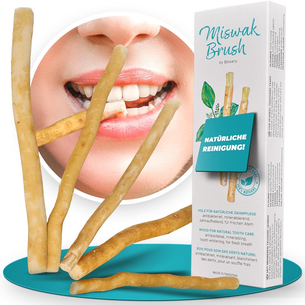 SnelShoppen - BLISSANY Miswak Borstels 2 Pack - Natuurlijke Tandenborstels van Hout - Vegan en Milieuvriendelijk - Stralend Witte Tanden en Frisse Ade