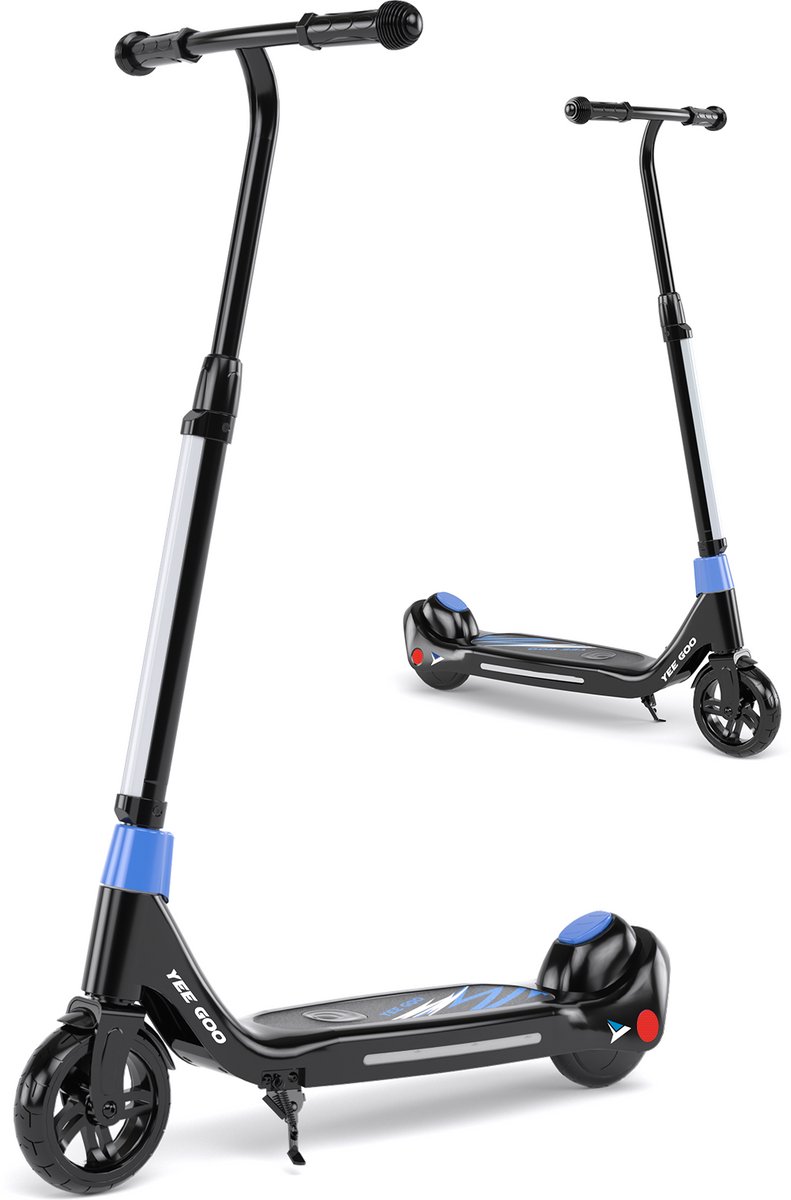 YEE GOO Kinderstep - Elektrische kinderstep - Elektrische step - Hoogte verstelbaar in drie standen - 100W Motor - Maximale snelheid 8 km/u - Bereik 10km - voor 6-12 jaar oude Kinderen - Blauw.