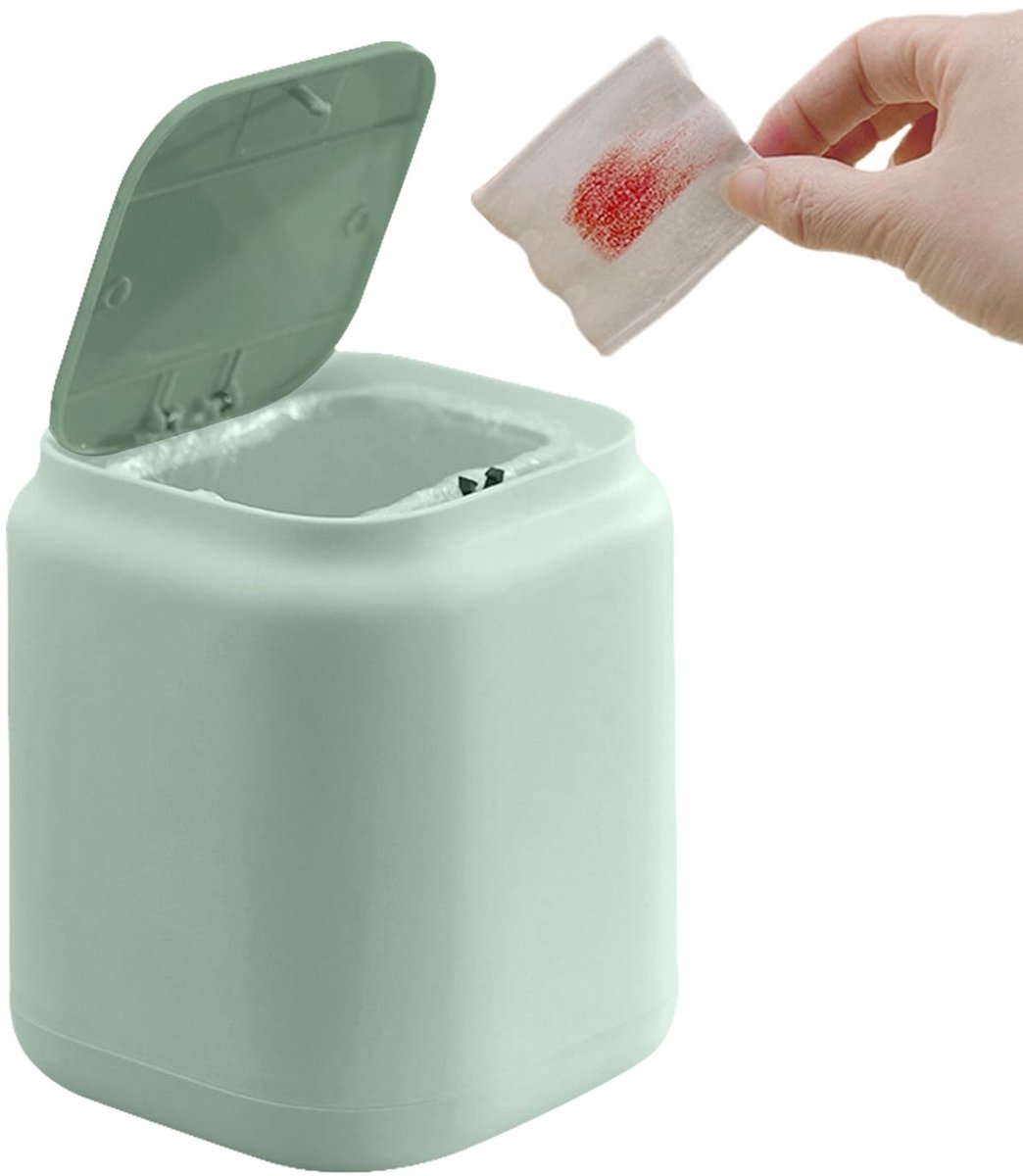 Dailygoods- Afvalemmer 1,5 liter - Mini Tafelafvalemmer - Kunststof - Schokbestendig - Drukknopontwerp - 15 x 13 x 13 cm - Prullenbak