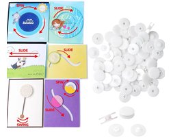 50 paar Snap'n Slides voor Slider Card Spinner en Swing Arm Kaarten; Ronde schijven voor interactieve kaarten, DIY en Scrapbooking