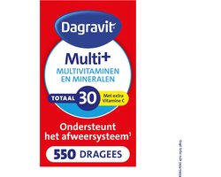 DA Dagravit Totaal 30 Multivitaminen - Vitamine A, C en het mineraal selenium ondersteunen het afweersysteem - 550 dragees - 550 stuks