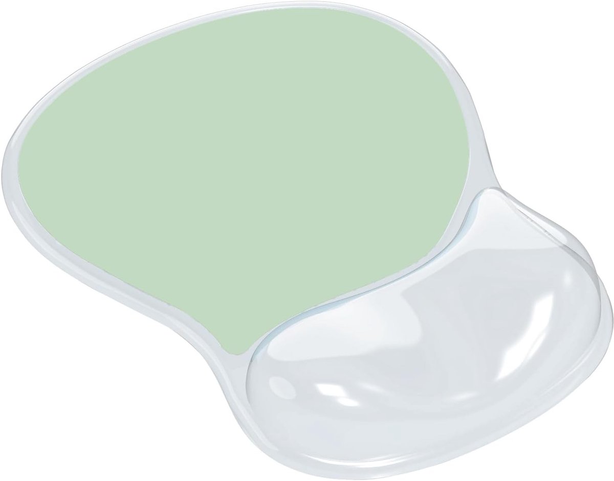 Ergonomische Muismat met Gel Kussen en Handsteun, Antislip Basis, Comfortabel voor Computer en Laptop, Lichtgroen