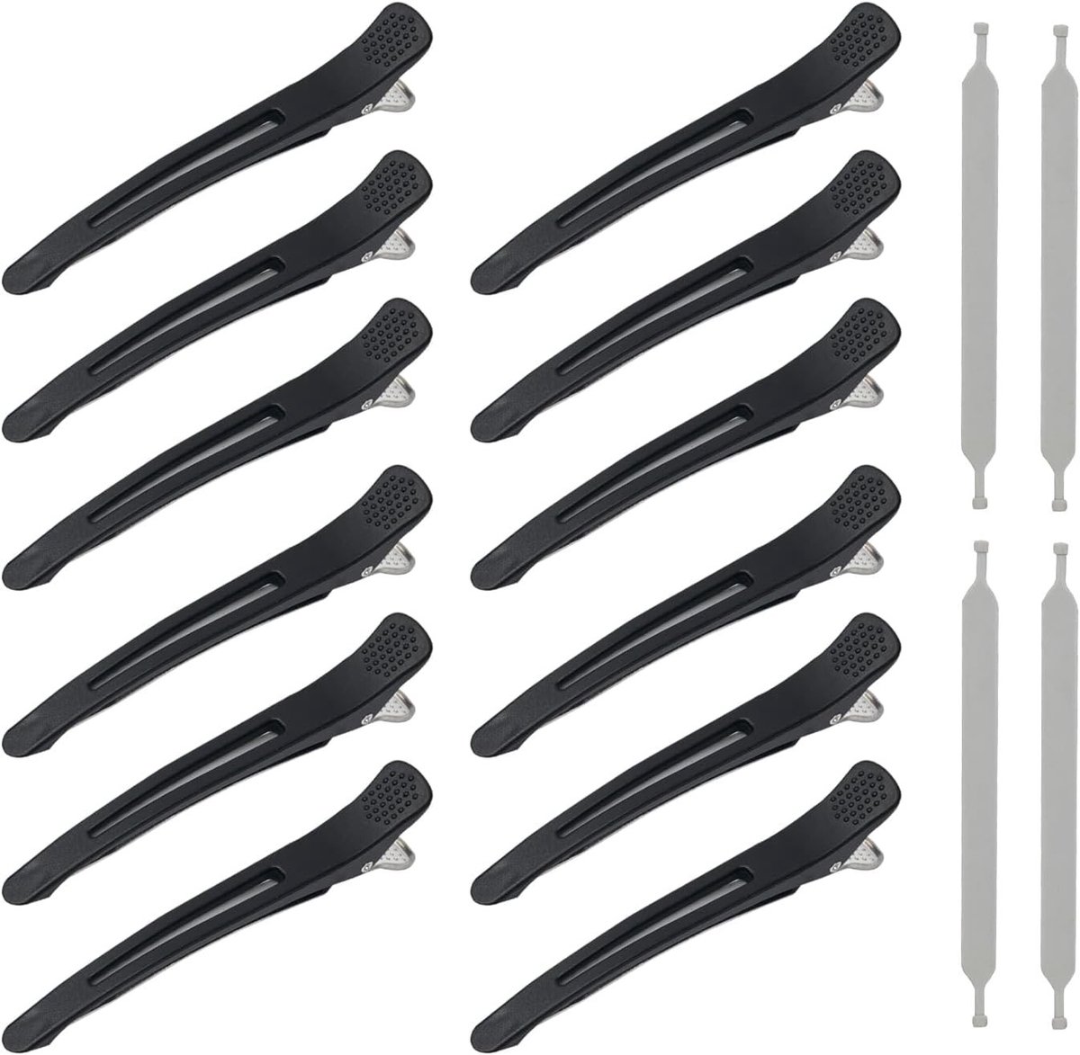 Professionele Haarclips voor Stylen en Fixeren van Krullen, 12 Stuks, Geen Sporen, Met Silicone Band