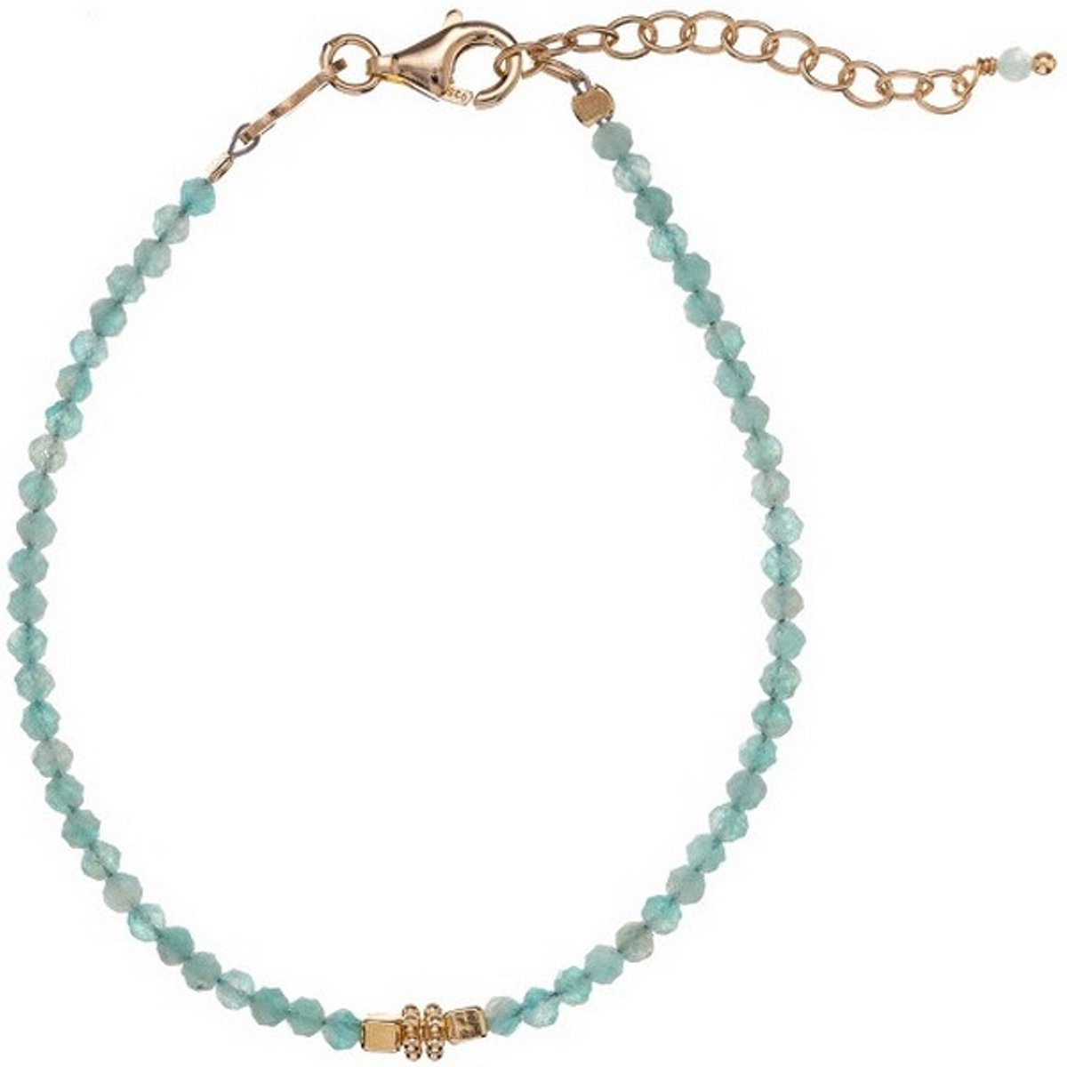 ALISIA AL4117.01.011 GOLD-PLATED ARMBAND MET AMAZONIET KRALEN 1 STUK