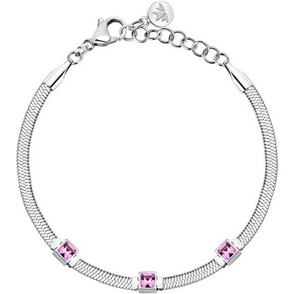 MORELLATO GIOIA SAVY33 STAINLESS STEEL ARMBAND MET ROZE KRISTALLEN 1 STUK