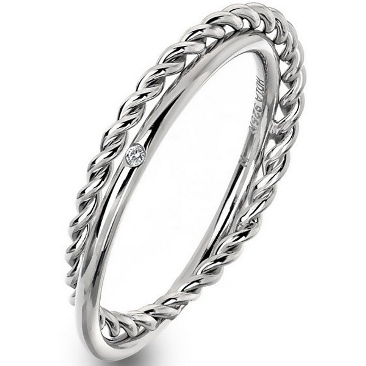 HOT DIAMONDS UNITY DR210 - 59 MM - ZILVEREN RING MET DIAMANT 1 STUK