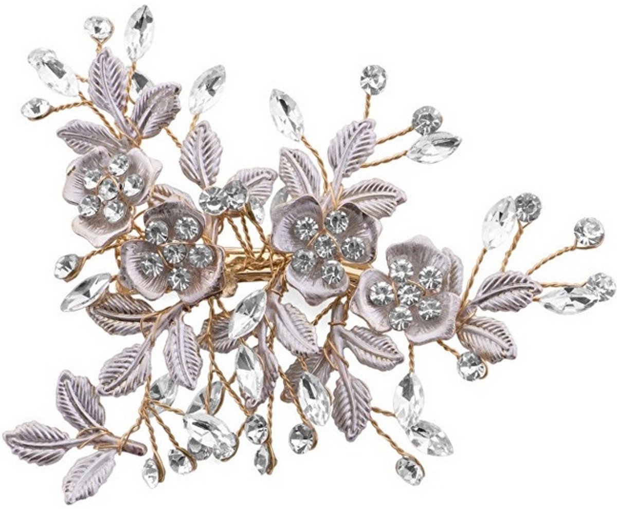 TROLI GOLD-PLATED BLOEMEN HAARPIN MET ZIRKONIA'S 1 STUK