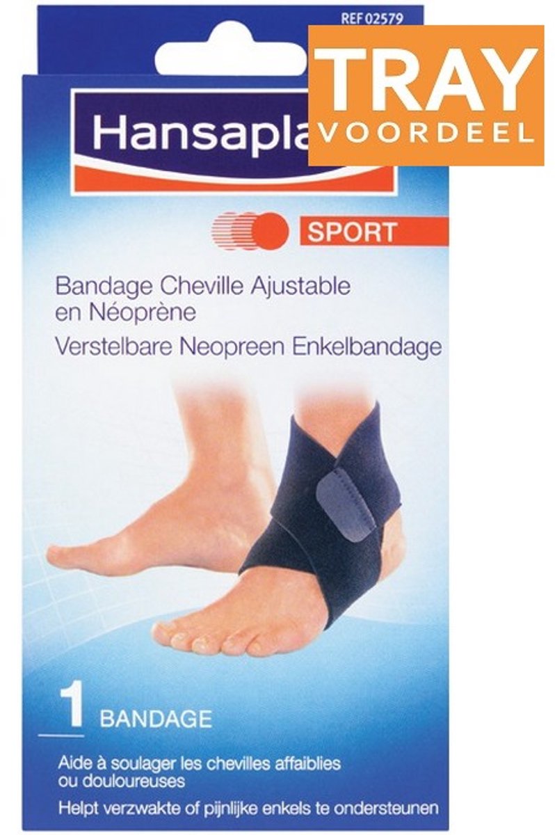 HANSAPLAST SPORT VERSTELBARE NEOPREEN ENKELBANDAGE 6 X 1 STUK