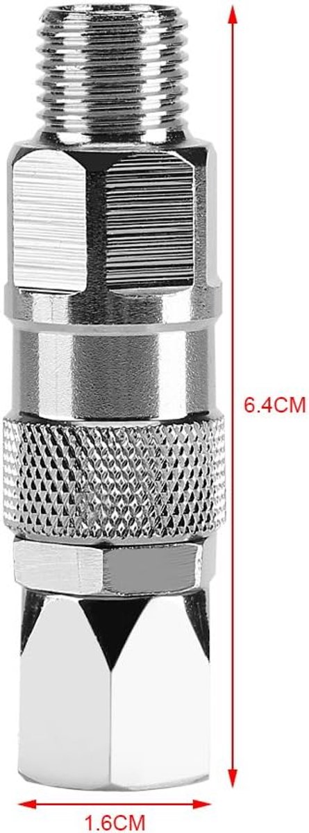 LISM-Rotatiekoppeling van roestvrij staal (6,35 mm) Geschikt voor hogedrukcoatings, airless spuitpistolen en hogedrukspuitpistolen. van lism — afbeelding 5