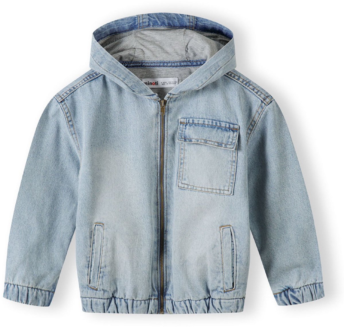 Minoti spijkerjas jongens met capuchon - 100% katoen - blauw