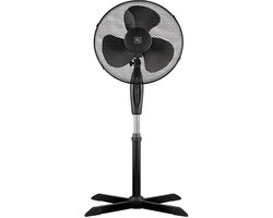 House Of Atelier - Staande Ventilator - Statiefventilator - Vloerventilator - Verstelbare Hoogte - 3 Standen - 40 cm - Zwart
