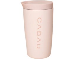Cabau - Bloom Cup – RVS Thermosbeker met Tuit – 360 ml – Beige – Houdt Drank 8 Uur Warm & 12 Uur Koud – Lekvrij & Dubbelwandig – Travel Mug – Koffie to Go Thermosbeker