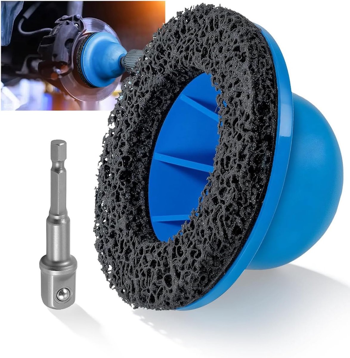 Gereedschap voor Het Slijpen en Reinigen Van Velgen - 6-Inch Velgreinigings- en Opknapset - met 1/2-Inch Booradapter - Velgreinigings- en Opknapset