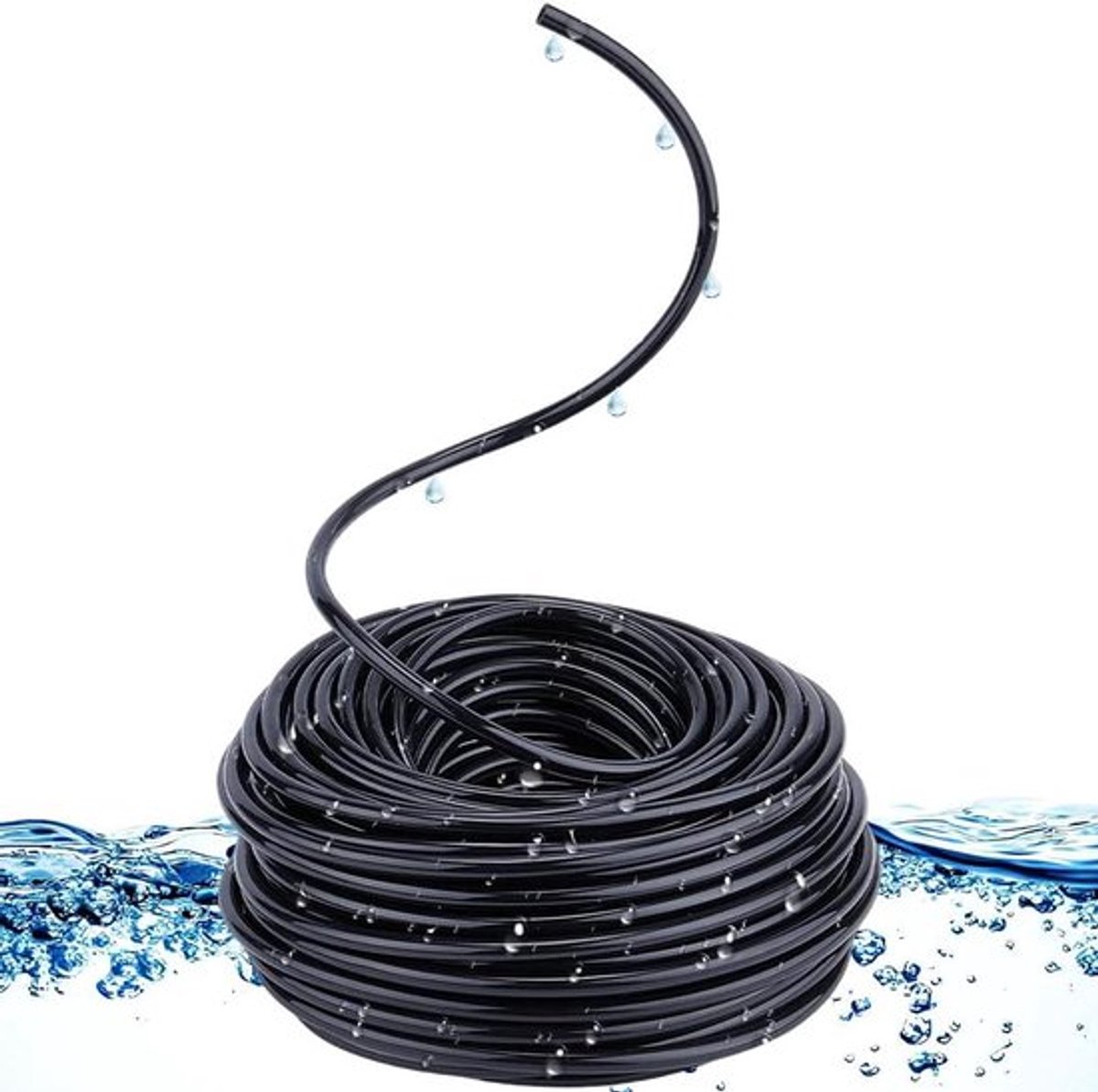 - PVC Druppelirrigatiebuis - Distributie - Zwart - Flexibele Buis - Aangepaste Irrigatie-installatie - Tuinbewateringssysteem - Boer Tuinieren Enthousiast - Geschikt voor - Rol - 98FT - Blank 1/4 Duim