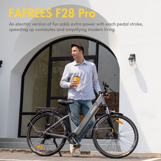 FAFREES F28 Pro Elektrische Stadsfiets - 27.5" Wielen, 36V 15Ah Accu, 65km Bereik, 7-Speed Shimano, Dubbel Geveerd - Step-Through Frame van FAFREES — afbeelding 5