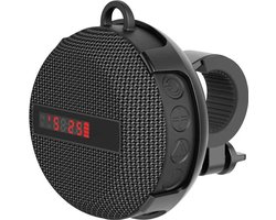 Draagbare Bluetooth-fietsluidspreker, 5W vermogen, IPX7 waterdichtheid, 480 minuten afspeeltijd, ondersteunt handsfree bellen, microfoon, display, TF/AUX-ingang, wordt geleverd met een standaard, Geschikt voor gebruik buitenshuis.