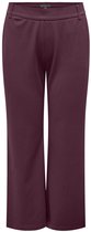 Bordeauxrode pantalon met rechte pijpen en riemlusjes.