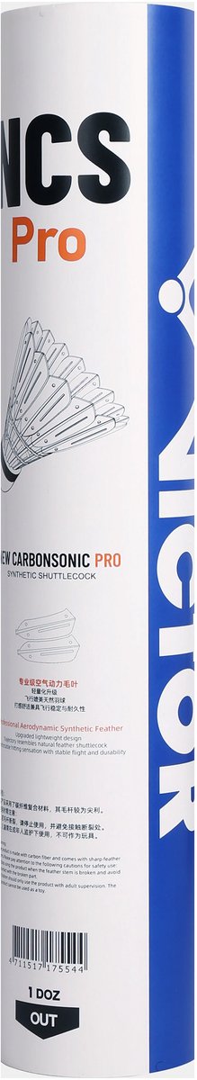 Victor NCS carbonsonic verenshuttle - wit 12 stuks - speed 78