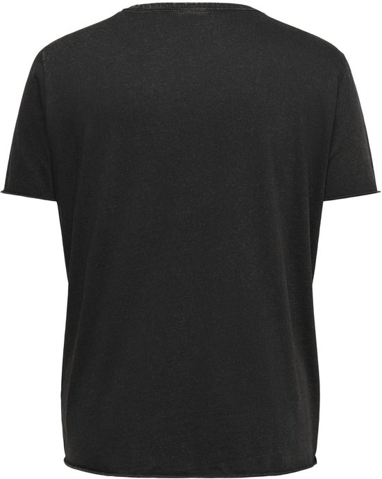 Donkergrijs T-shirt met korte mouwen, de achterkant is effen.
