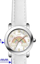 La Rosa Princesa Regenboog Kinderhorloge Leer - Ø 27 mm - Verstelbaar - Quartz Horloge - Japans Uurwerk - Analoog