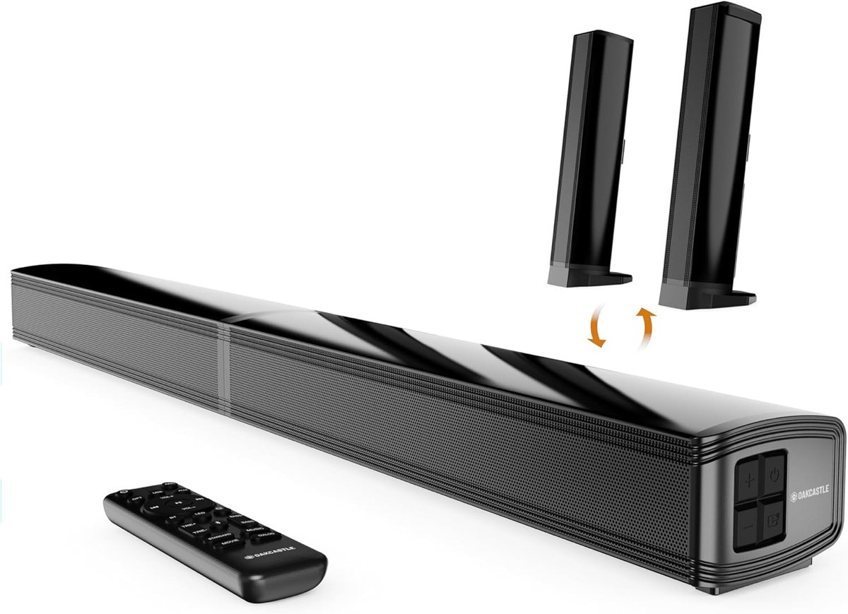 Thijox - SB80 Soundbar voor TV | 2.2 Kanaals 120W Bluetooth Speaker | Afneembare Split Soundbar voor Thuisbioscoop | Wandmontage HDMI ARC Geluidssyste