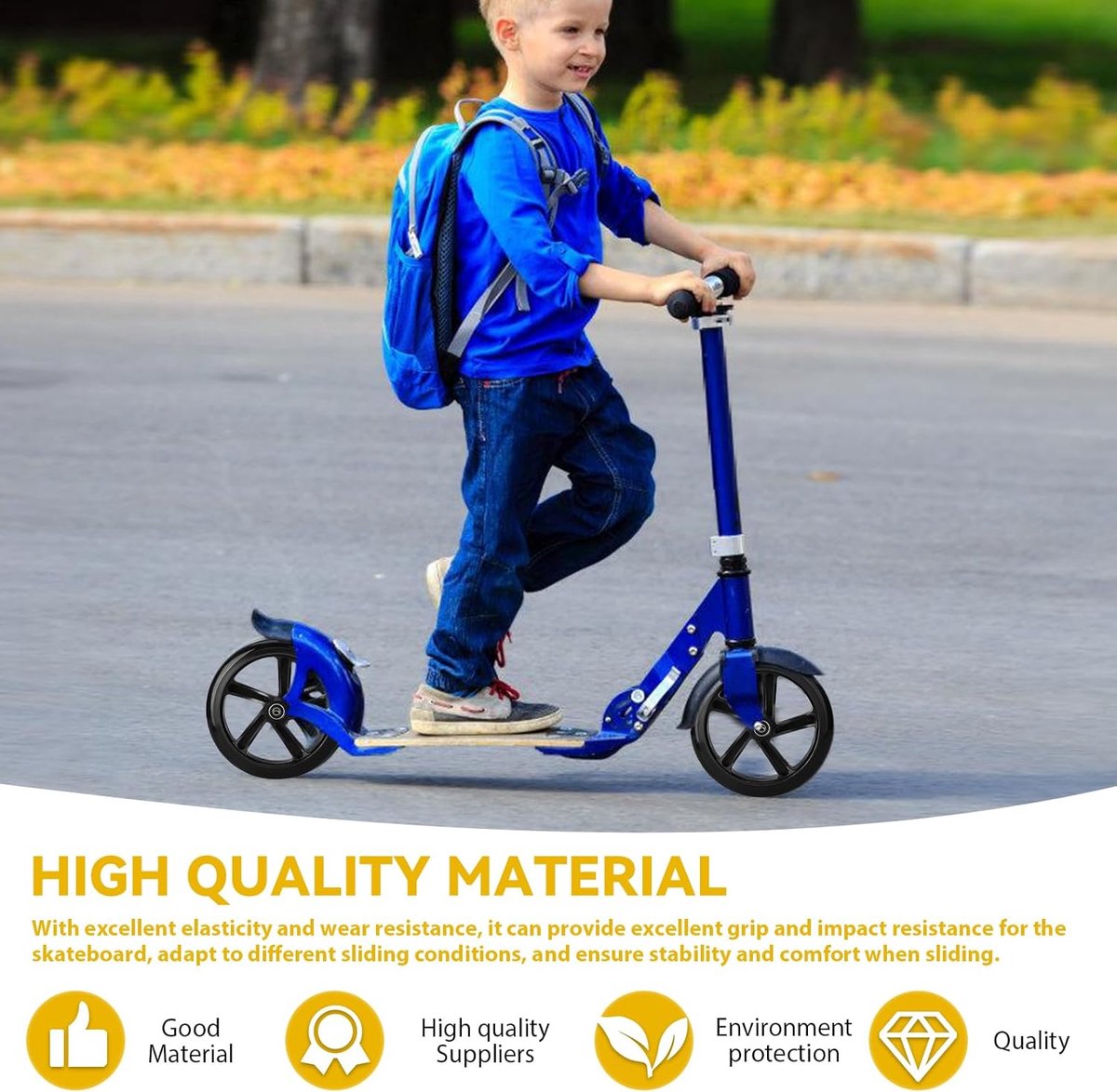 Thijox - 200 mm Scooterwielen, 2 Stuks, Reservewielen voor Step met ABEC-9 Kogellagers, Anti-slip PU Banden voor Stunt- en Stadstep, Zwart, 200 x 40 m