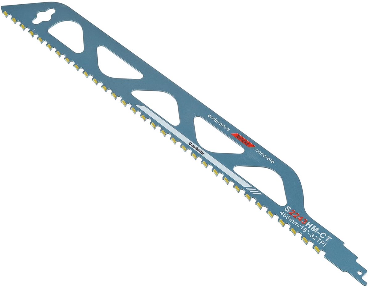 Thijox - S2243HM Reciprozaagbladen 455 mm - Universele Handzaag Voor Metaal, Beton, Baksteen en Hout - Hoogwaardige Hardmetaal Tanden - Zaagaccessoire