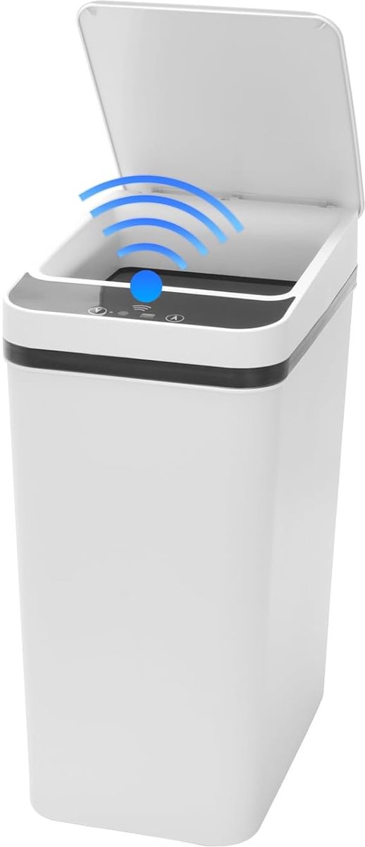 SnelShoppen - Sensor Afvalbak 8 L, Batterijgevoede Intelligente Contactloze Prullenbak met Deksel, Slimme Keukenafvalbak voor Thuis, Kantoor, Hotel en