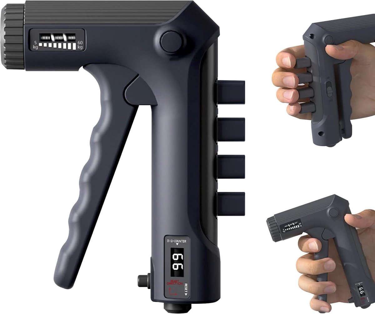 SnelShoppen - Forearm Trainer Hand Grip - Verstelbare Grip Trainer met Mechanische Teller - Twee Trainingsmodi - Duurzaam Nylon, Metaal en ABS - 1 Stu