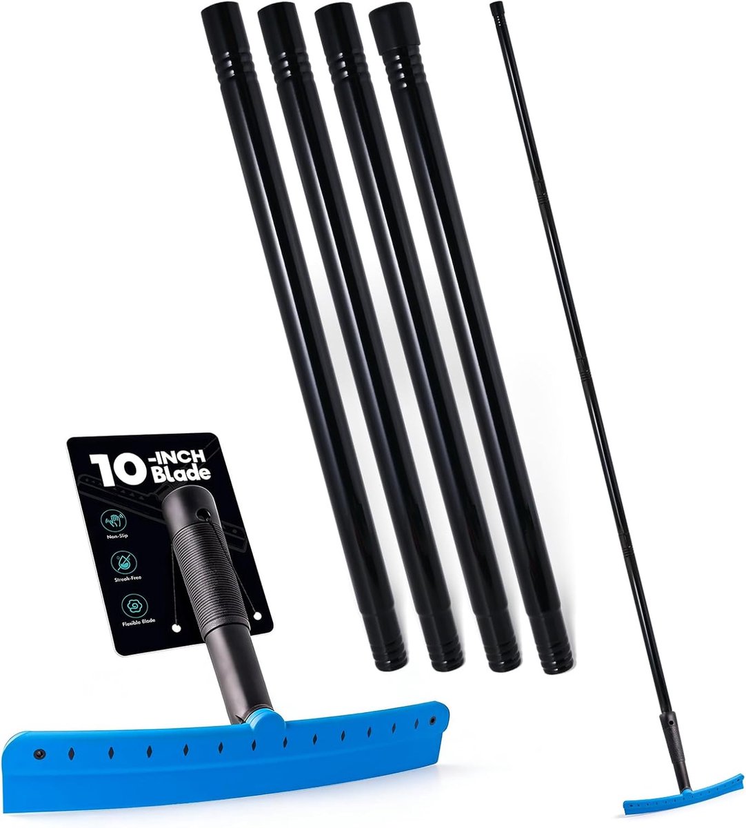 Thijox - Professionele Raamtrekker 10,3 inch met TPU-lip, 4-delige Handgreep, 160 cm Douchewisser en Vloertrekker, Geschikt voor Alle Oppervlakken, Id
