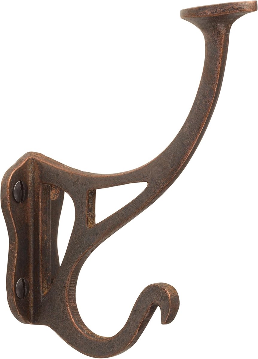 Thijox - Vintage Haken Koper Antieke Look - Decoratieve Garderobehaken met Montagemateriaal - Hoedhaak Jashaak voor Hal, Slaapkamer, Badkamer en Keuke