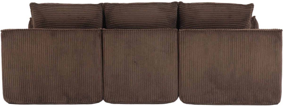 YYchan modulaire bank met hocker - bruin - 263 x 167 x 85 cm