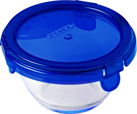 Pyrex Cook & Go Bowl Round - Comprend Couvercle - Verre Borosilicate - 200 ml - Transparent