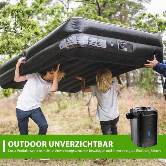 Elektrische Luchtpomp Accu 5200mAh Draadloos Mini Pomp met 3 Opzetstukken voor Luchtbed, Zwembad, Boot en Opblaasbare Artikelen — afbeelding 2