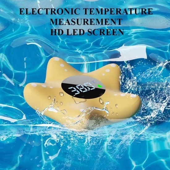Babybadthermometer, waterdicht, langdurige badthermometer, schattige zeestervorm, temperatuurwaarschuwingstijdweergave, badthermometer voor baby's — afbeelding 5