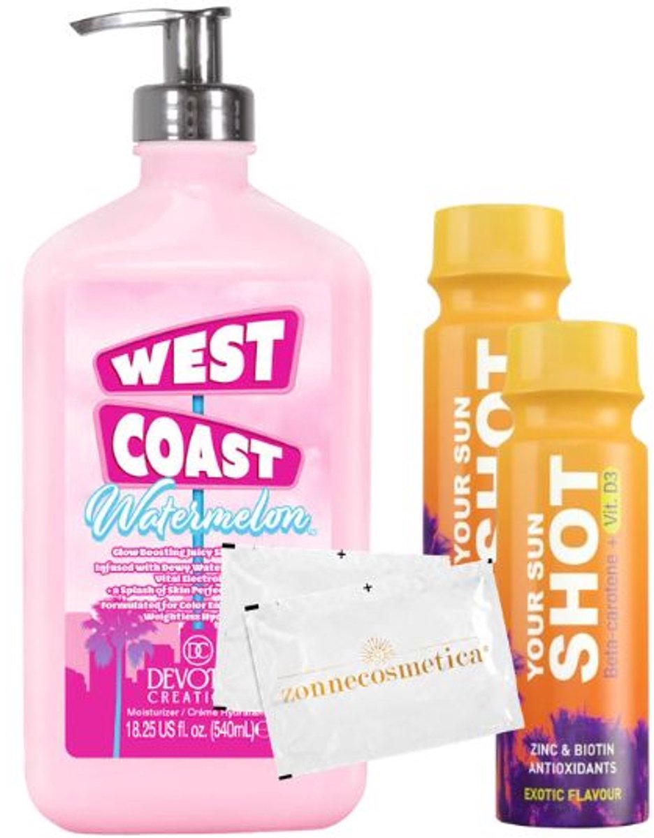 Devoted Creations - West Coast Watermelon + 2 Your Sun Shots + 2 Verfrissingsdoekjes
