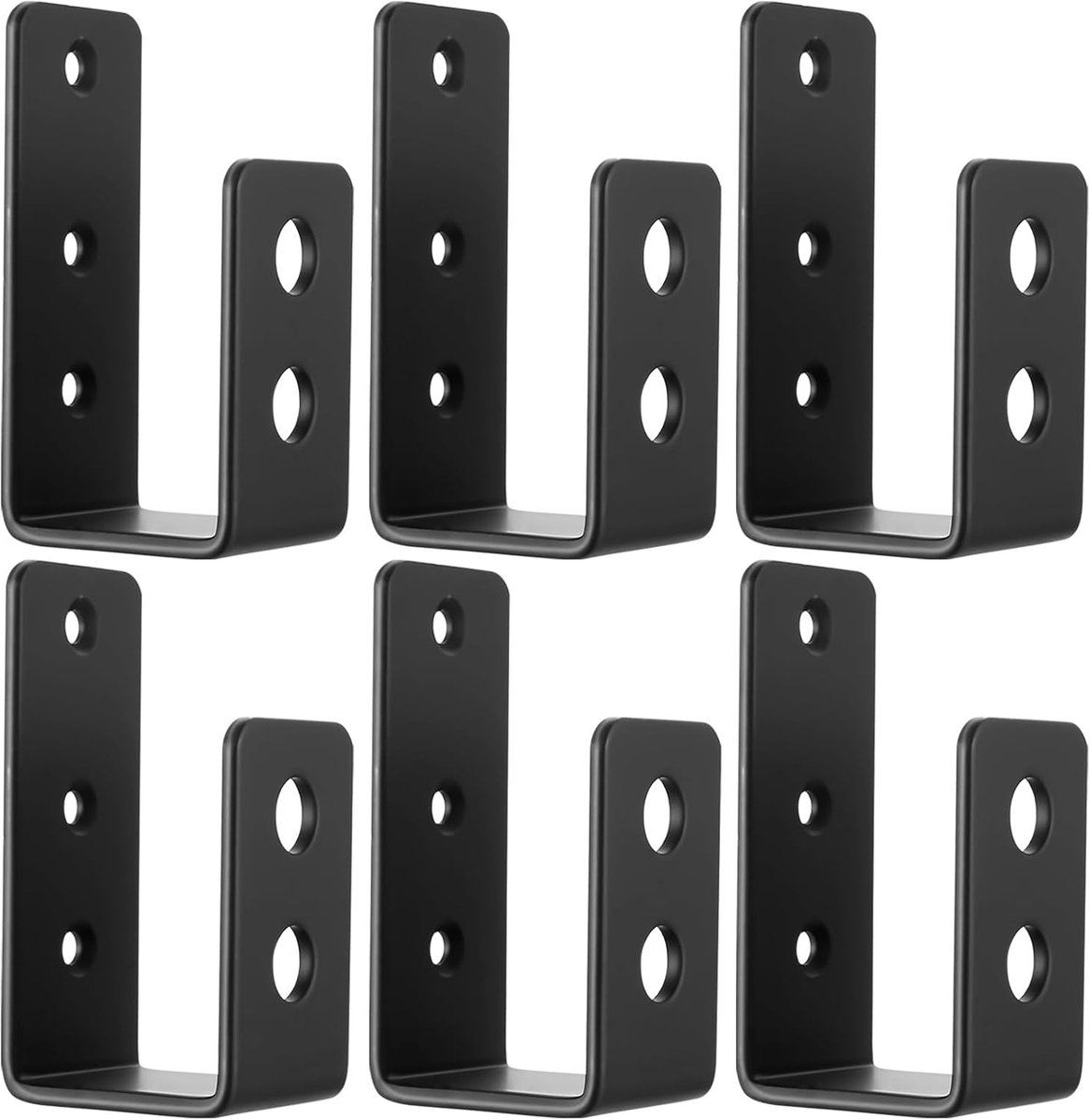 Set van 6 metalen U-beugels voor deurhandgrepen, beveiligingssloten en versterking voor 2x4 hout, ideaal voor schuren, garages en opvouwbare stangen