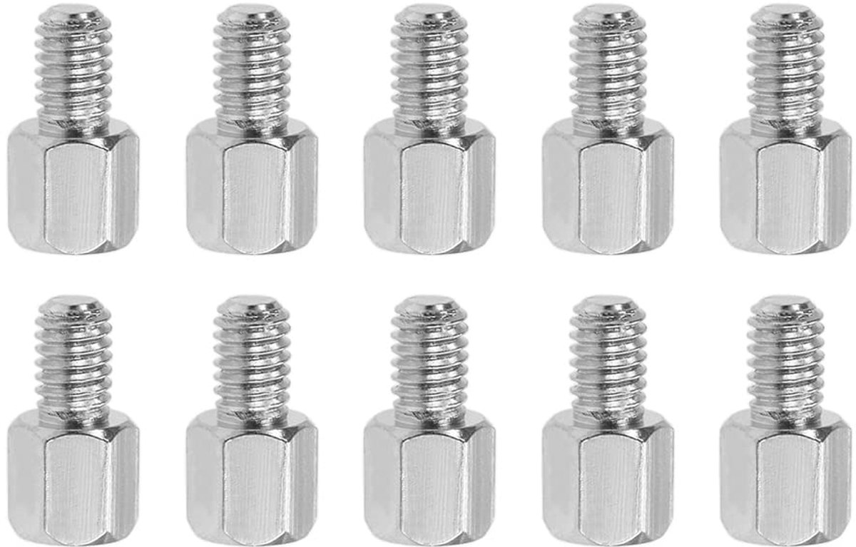 Afstandhouders schroeven vernikkeld zeskant PCB afstandhouders houden hoogte consistent perfect voor moederbord (zilvertint 6 mm + 6 mm)