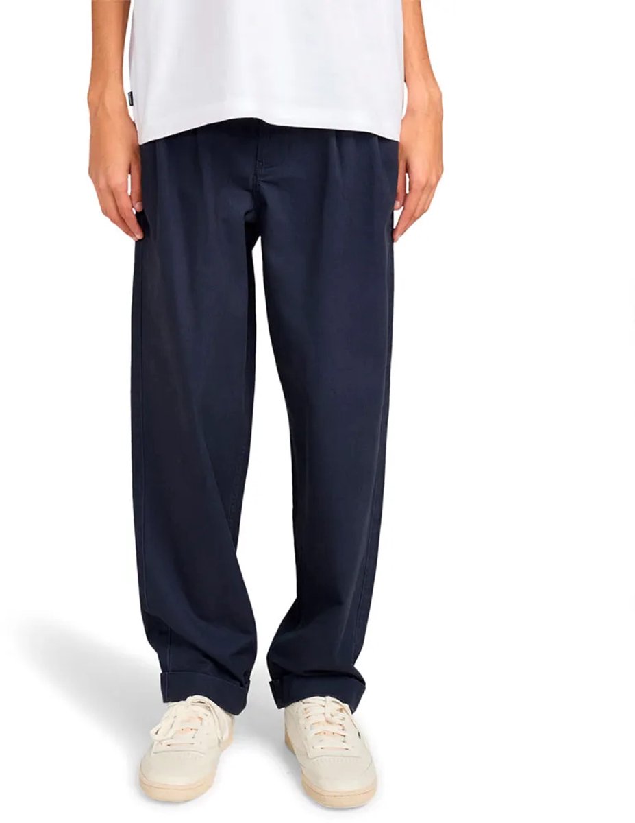 Element Big Pleat Chino Broek 33 Man Marineblauw