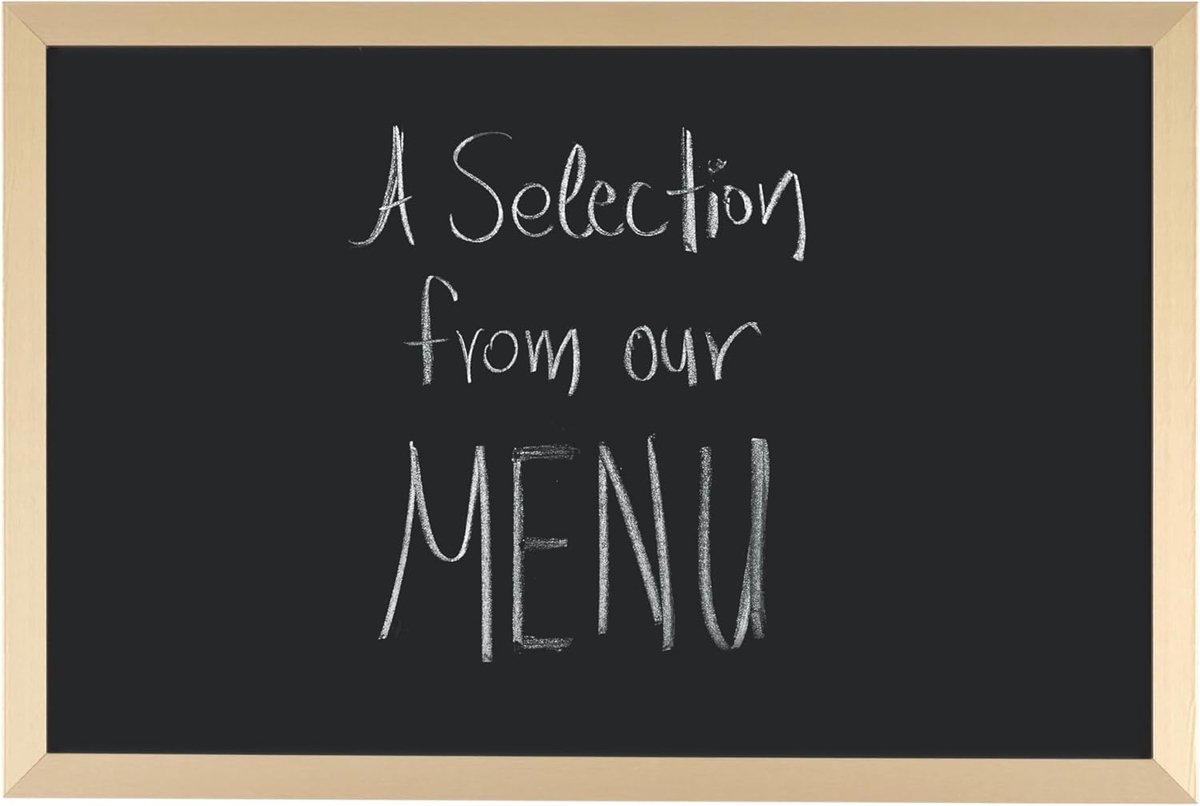 Blackboard Gold & Silver, krijtbord met gouden MDF-lijst, 60x40cm